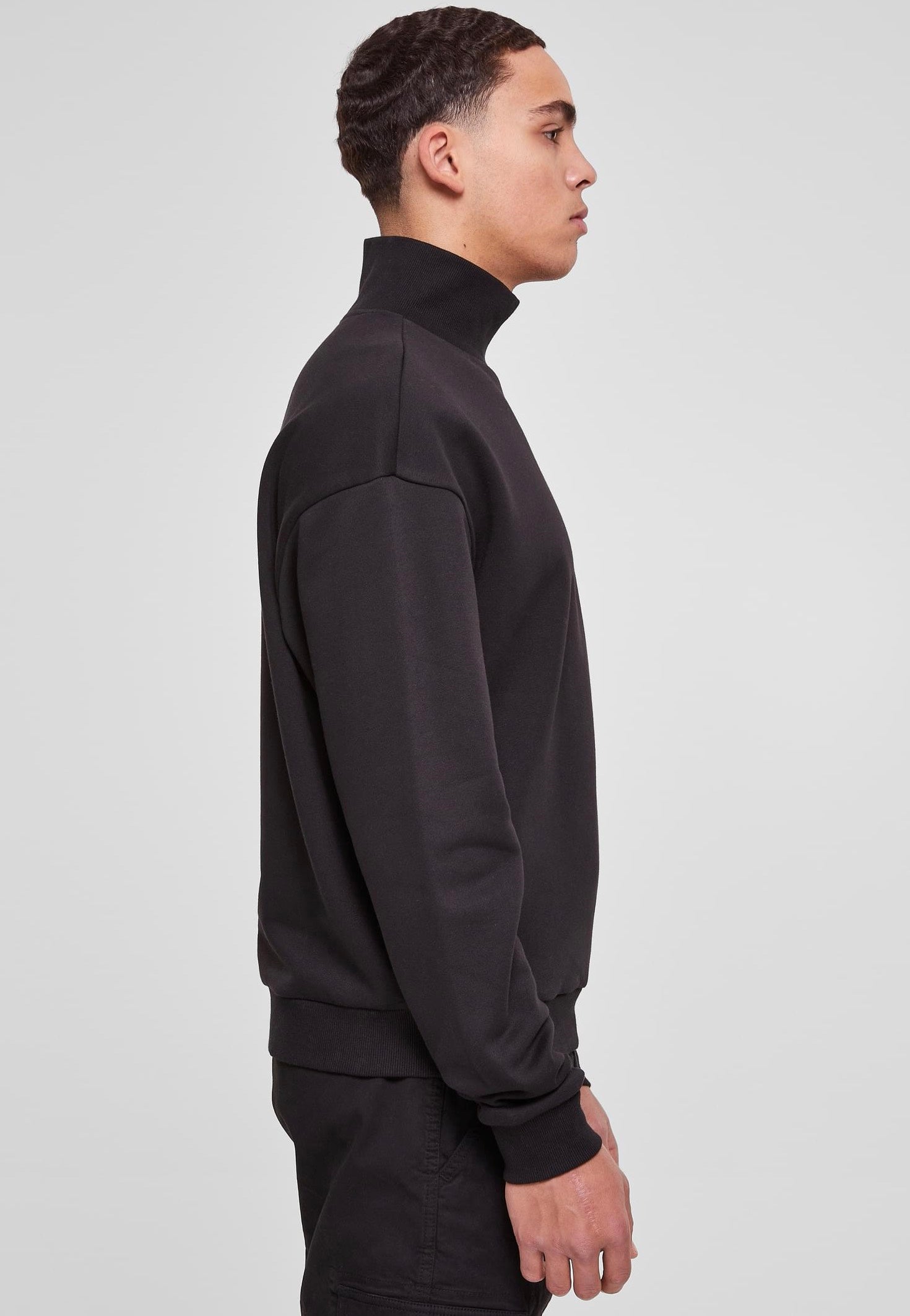 urban-classics-high-rib-neck-pull-noir-homme image 2