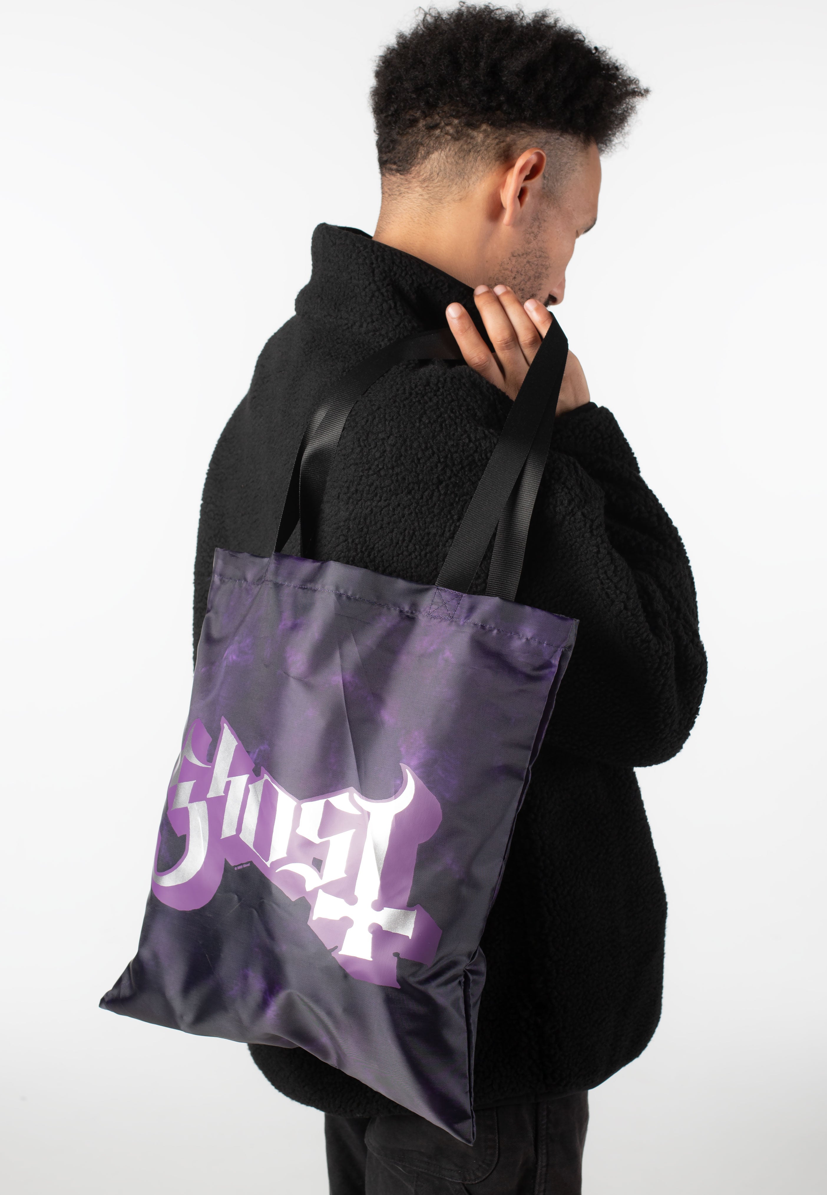ghost-tie-die-tote-bag-violet-sac-en-toile-stoner-rock image 3
