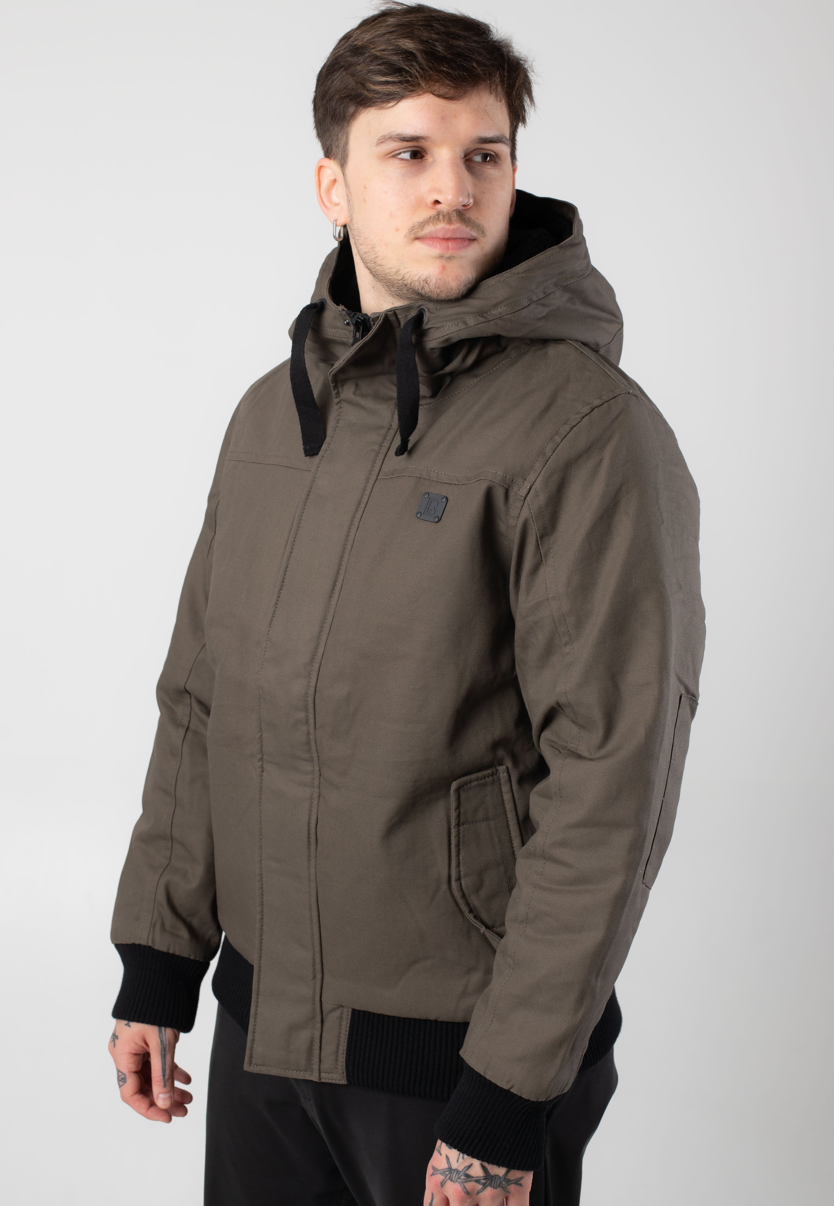 brandit-essential-olive-veste-hiver-homme-twill image 3