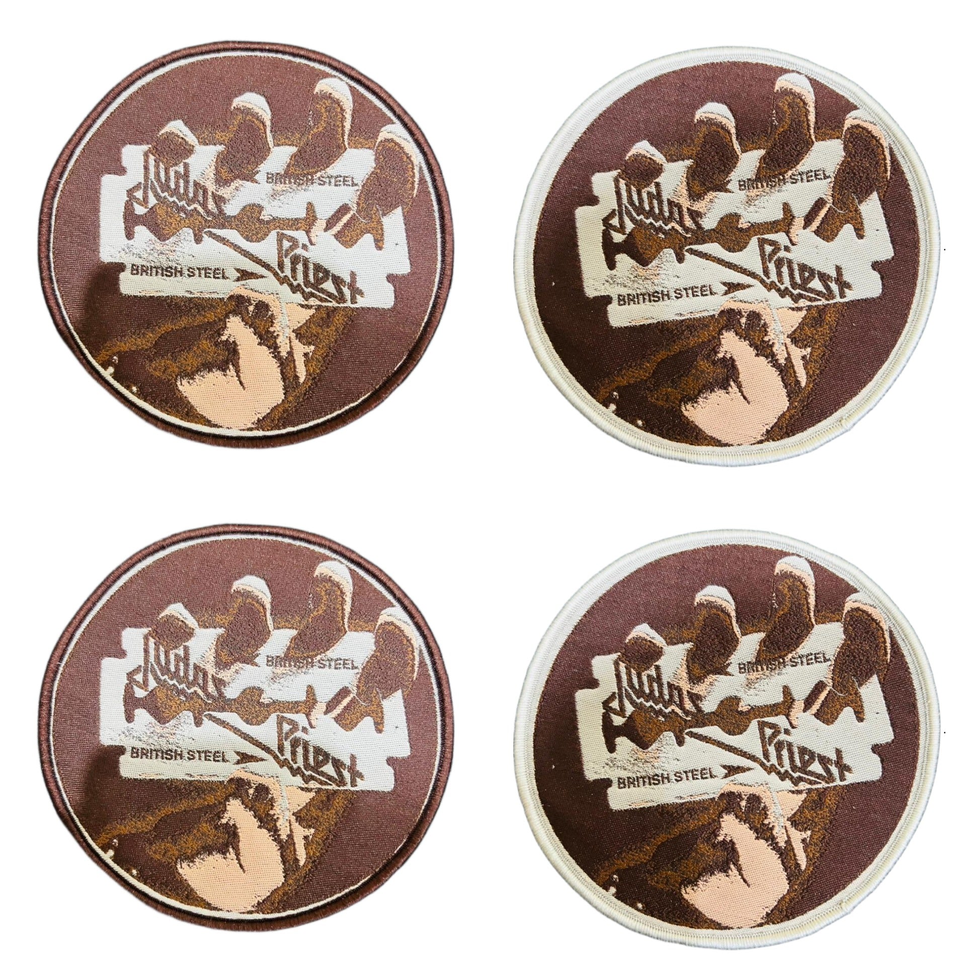 judas-priest-british-steel-patch-cusson-bordure-marron image 1