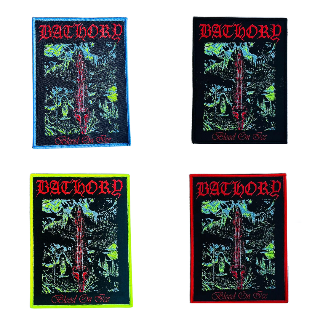 bathory-blood-on-ice-patch-tiss-bordure-jaune image 1