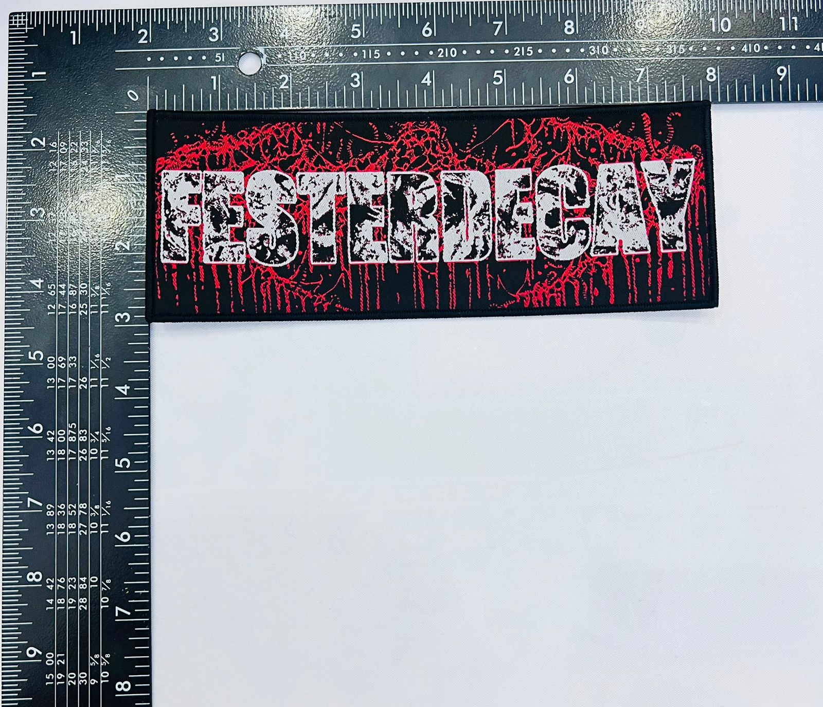 festerdecay-logo-patch-stripe-tiss-bordure-noire image 3