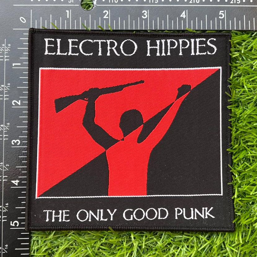 electro-hippies-only-good-punk-patch-tiss-bord-noir image 2