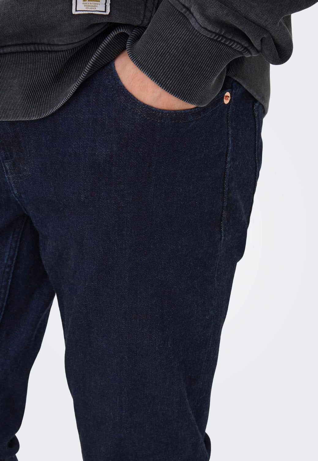 only-sons-loom-slim-jean-bleu-fonc-homme image 4