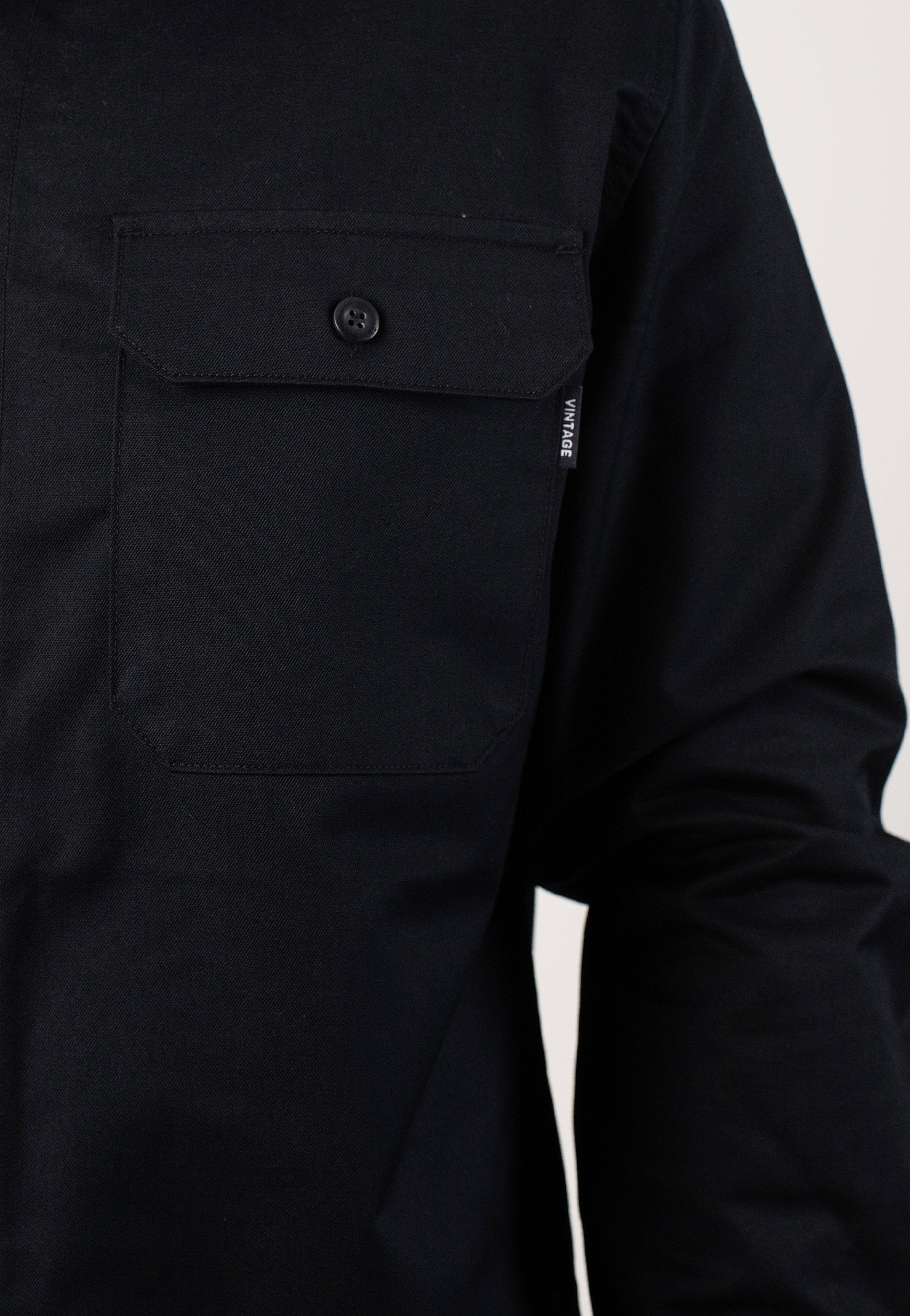 vintage-industries-harris-black-chemise-homme-noir-m-coton image 2
