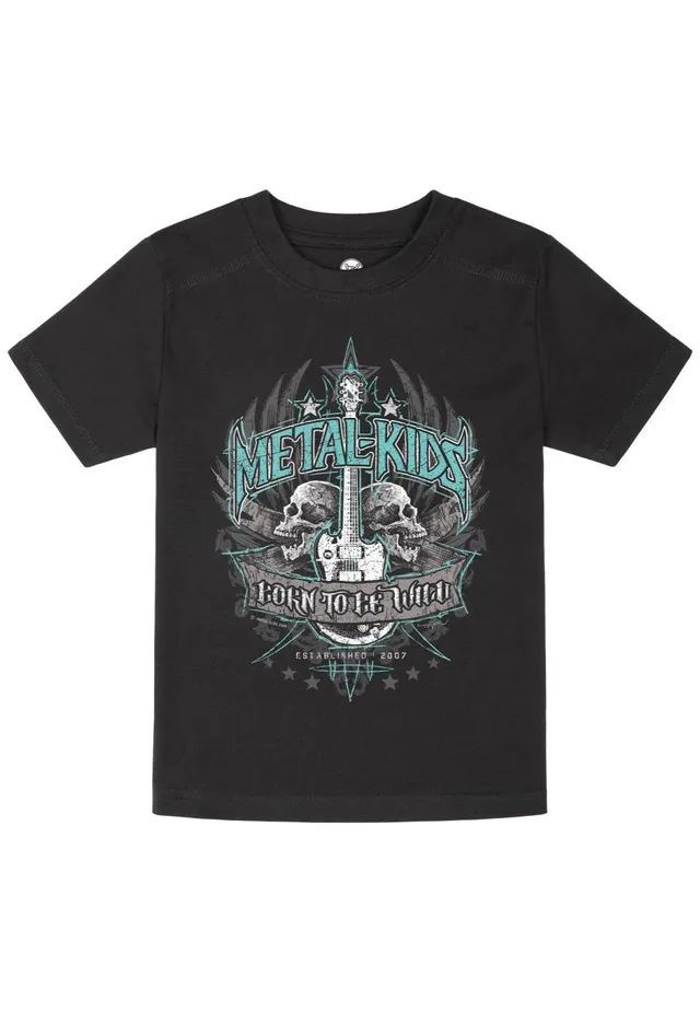 metal-kids-born-to-be-wild-t-shirt-enfant-noir image 1