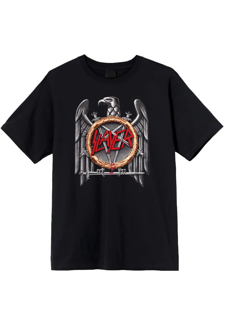 slayer-silver-eagle-t-shirt-noir-homme-thrash-metal image 1