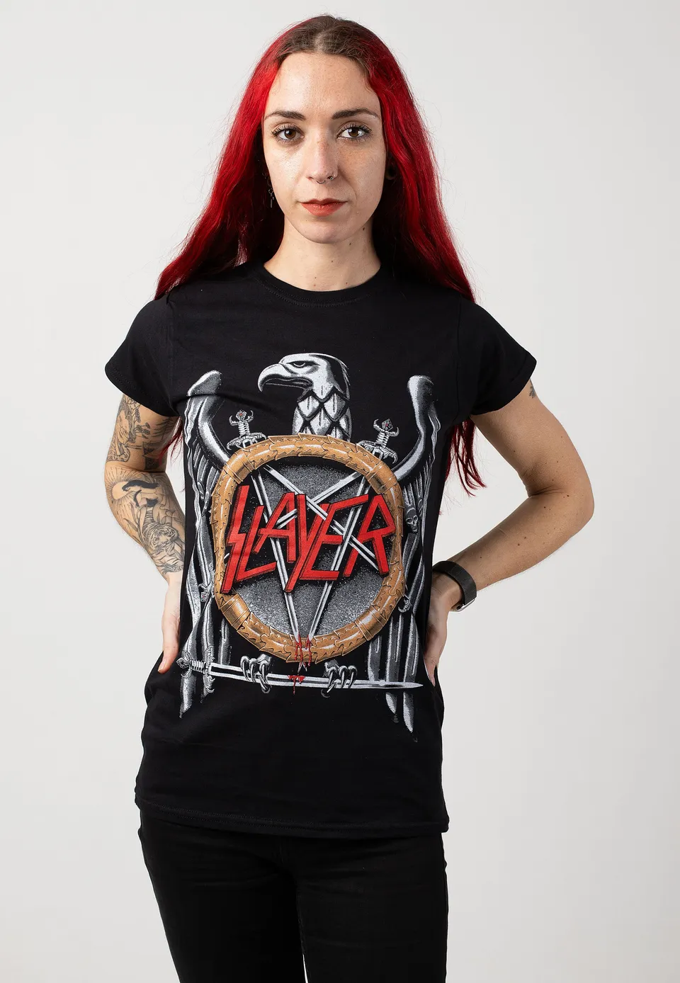 slayer-eagle-t-shirt-femme-noir-taille-m image 1