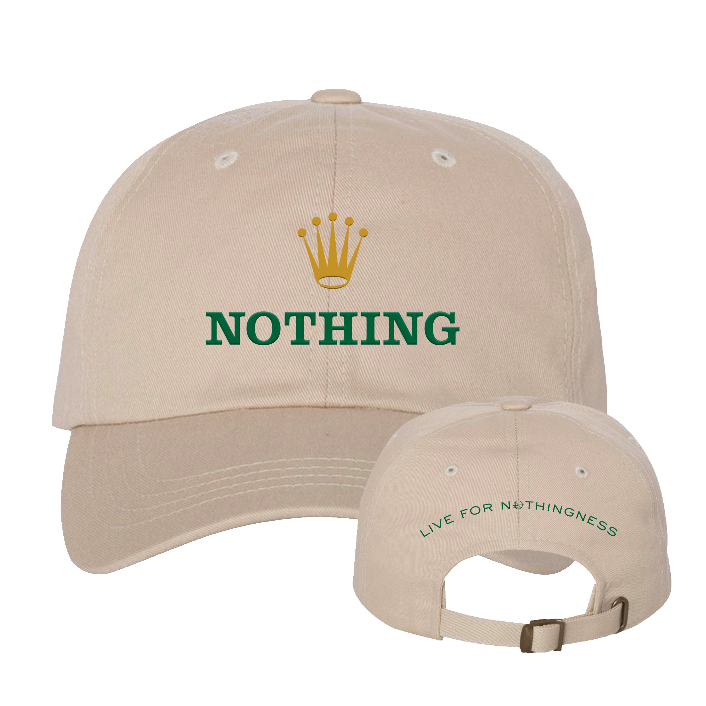nothing-crown-casquette-dad-hat-brod-e-tan image 1