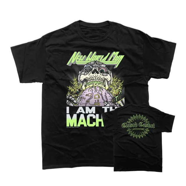 closed-casket-new-world-man-i-am-the-machine-t-shirt-noir-coton image 1