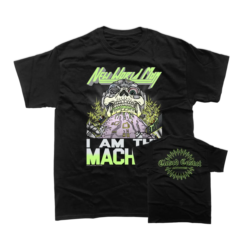 closed-casket-new-world-man-i-am-the-machine-t-shirt-noir-coton image 1