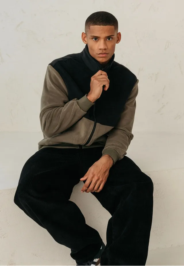 urban-classics-colour-block-polar-fleece-veste-polaire-noir image 1