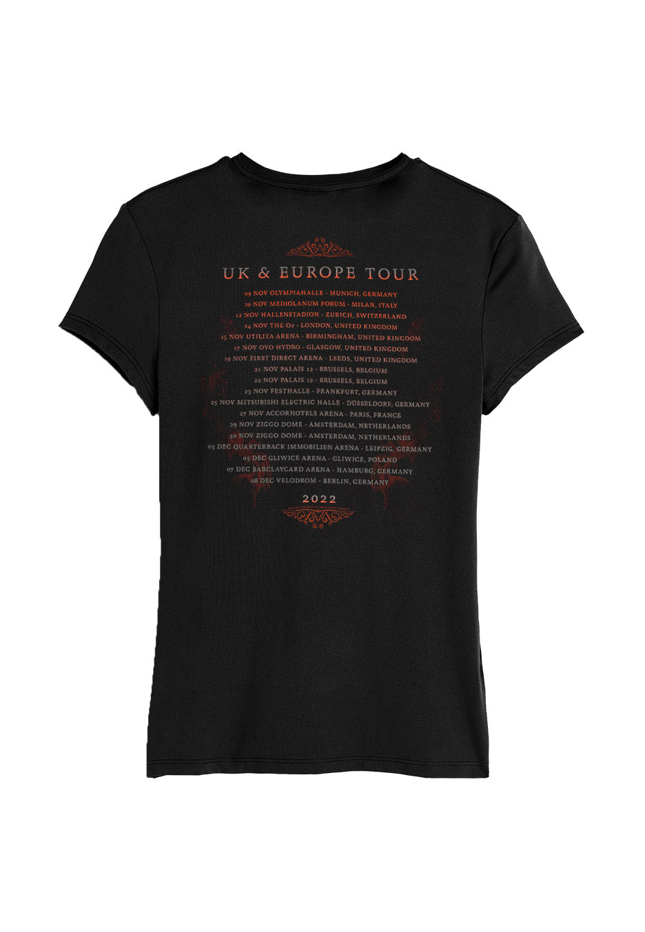 within-temptation-carry-fire-tour-2022-t-shirt-femme-noir image 2
