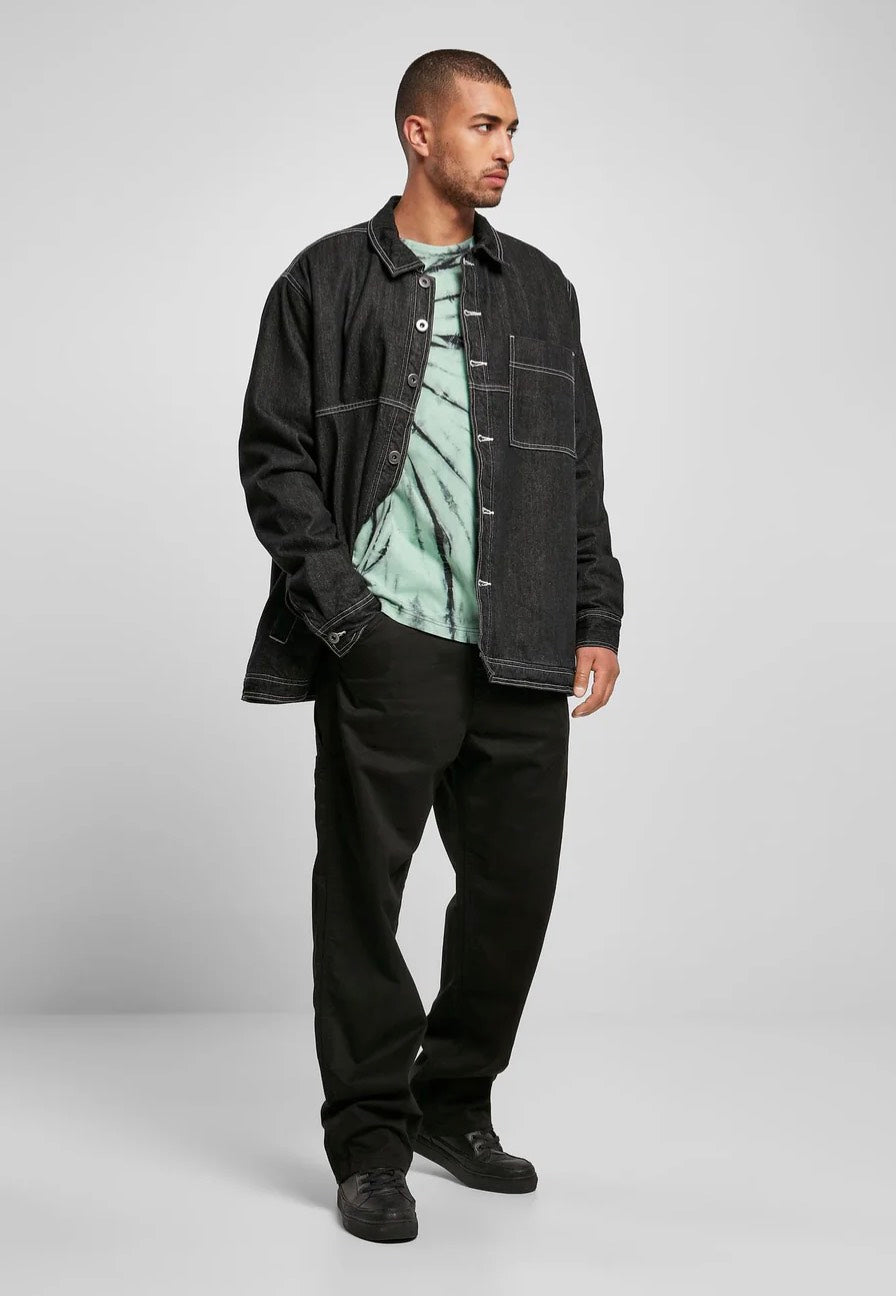 urban-classics-oversized-trucker-raw-veste-jean-noire-oversize image 2