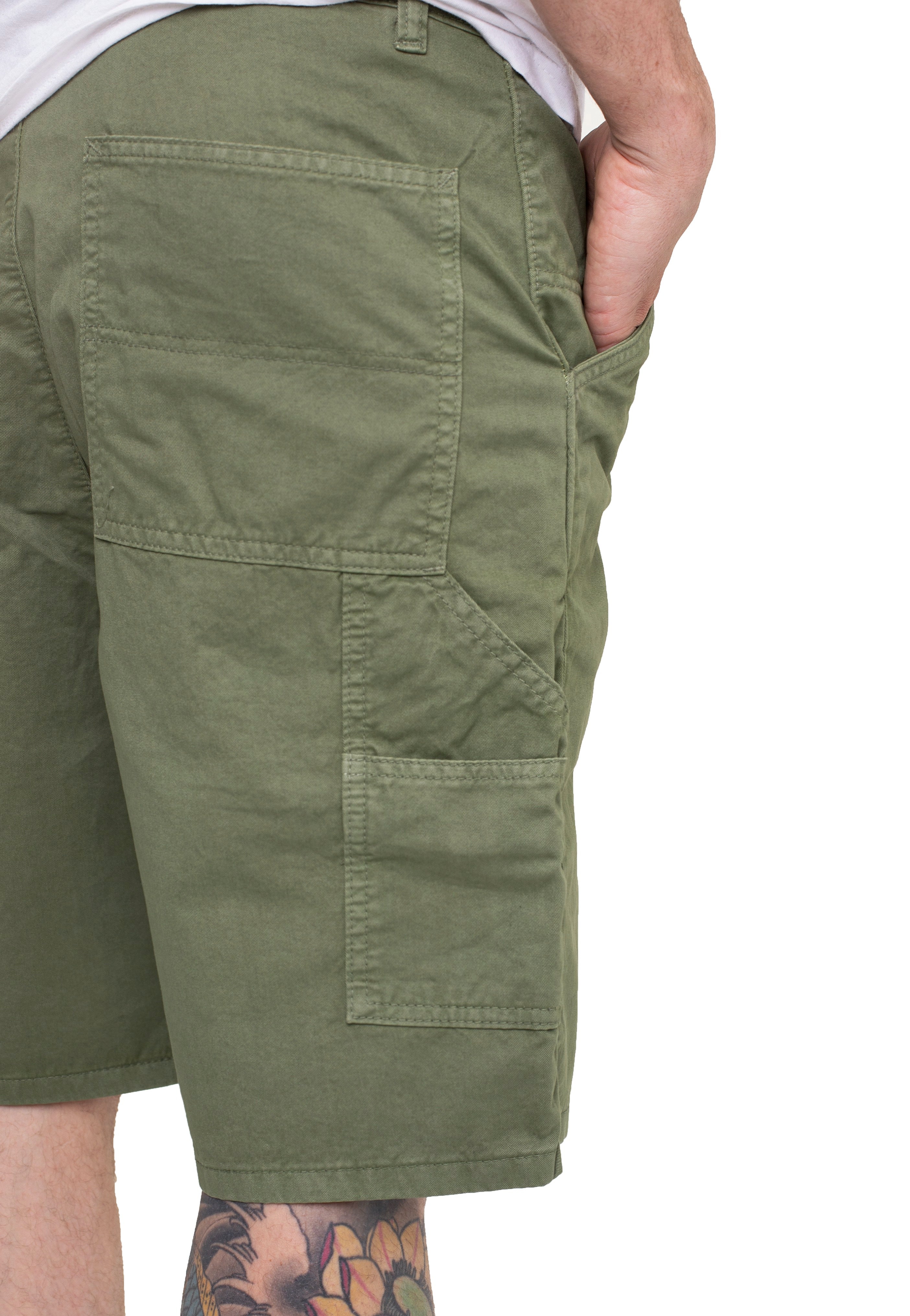 urban-classics-carpenter-newolive-short-vert-homme image 3