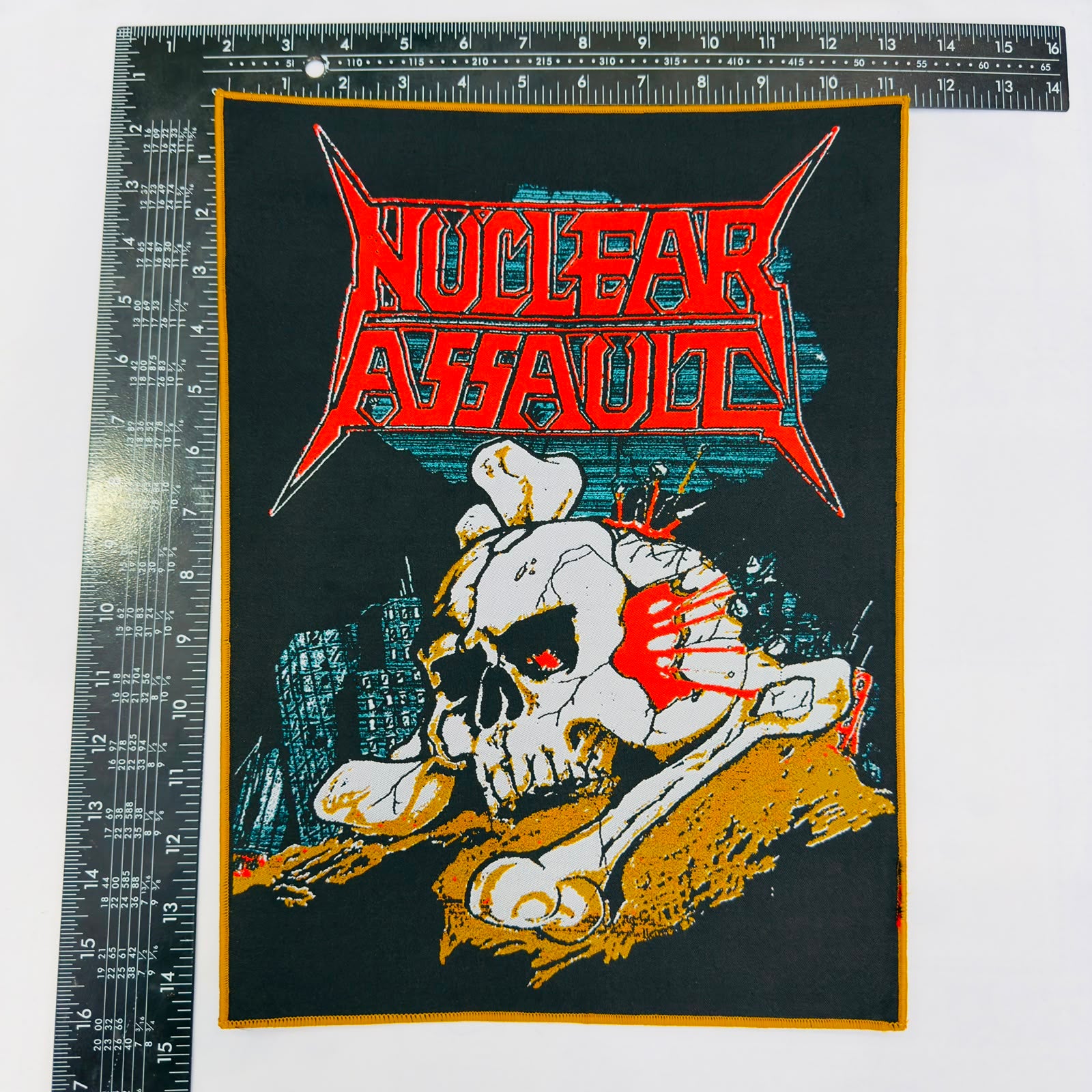 nuclear-assault-handle-with-care-backpatch-bordure-marron image 3