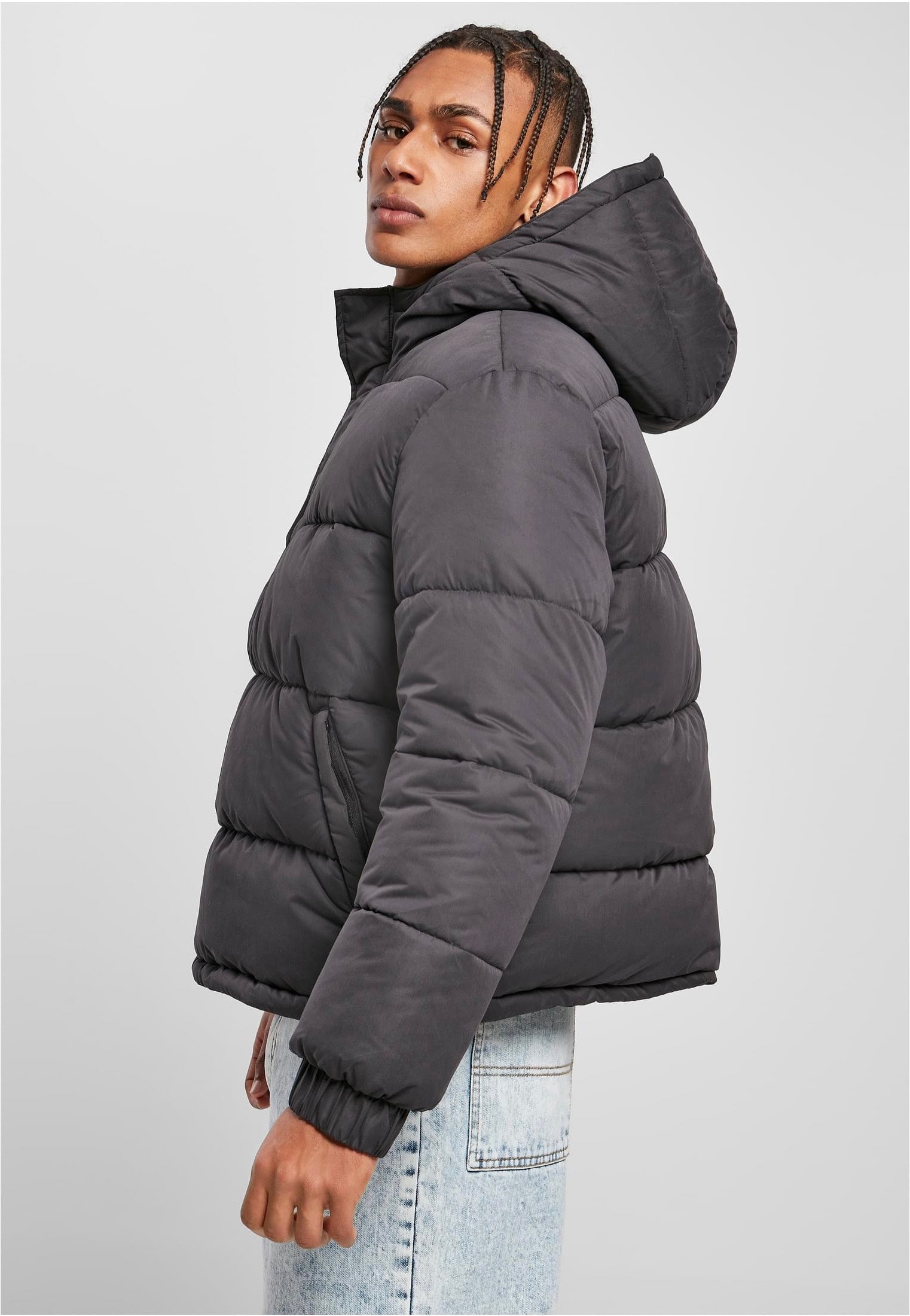 urban-classics-hooded-cropped-veste-noire-streetwear image 5