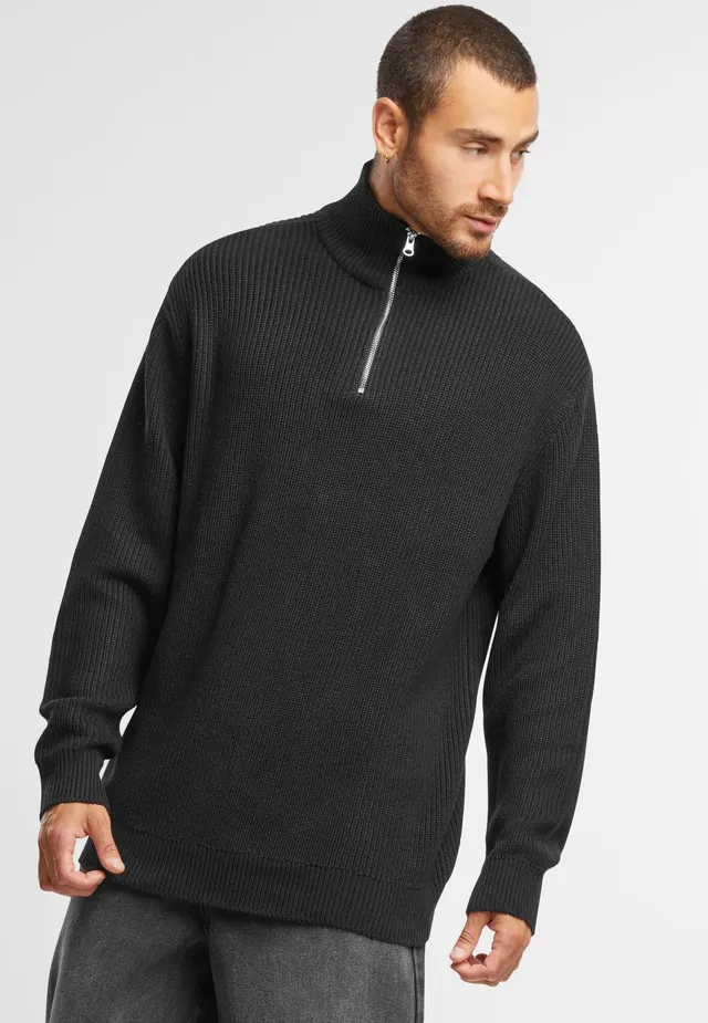 urban-classics-rib-basic-black-pull-noir-homme-tricot image 1