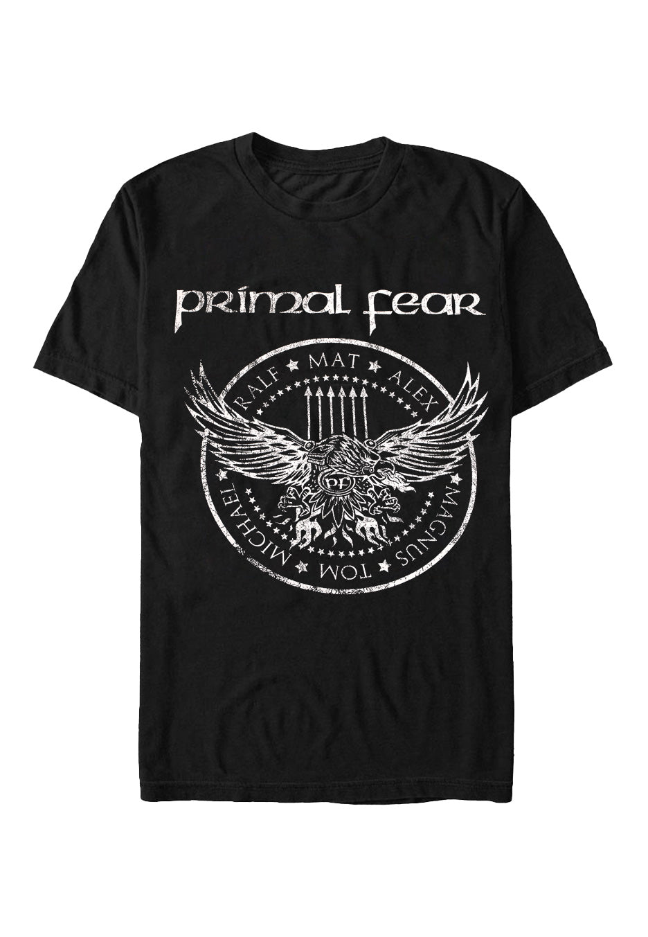 primal-fear-black-white-eagle-t-shirt-noir-metal image 1