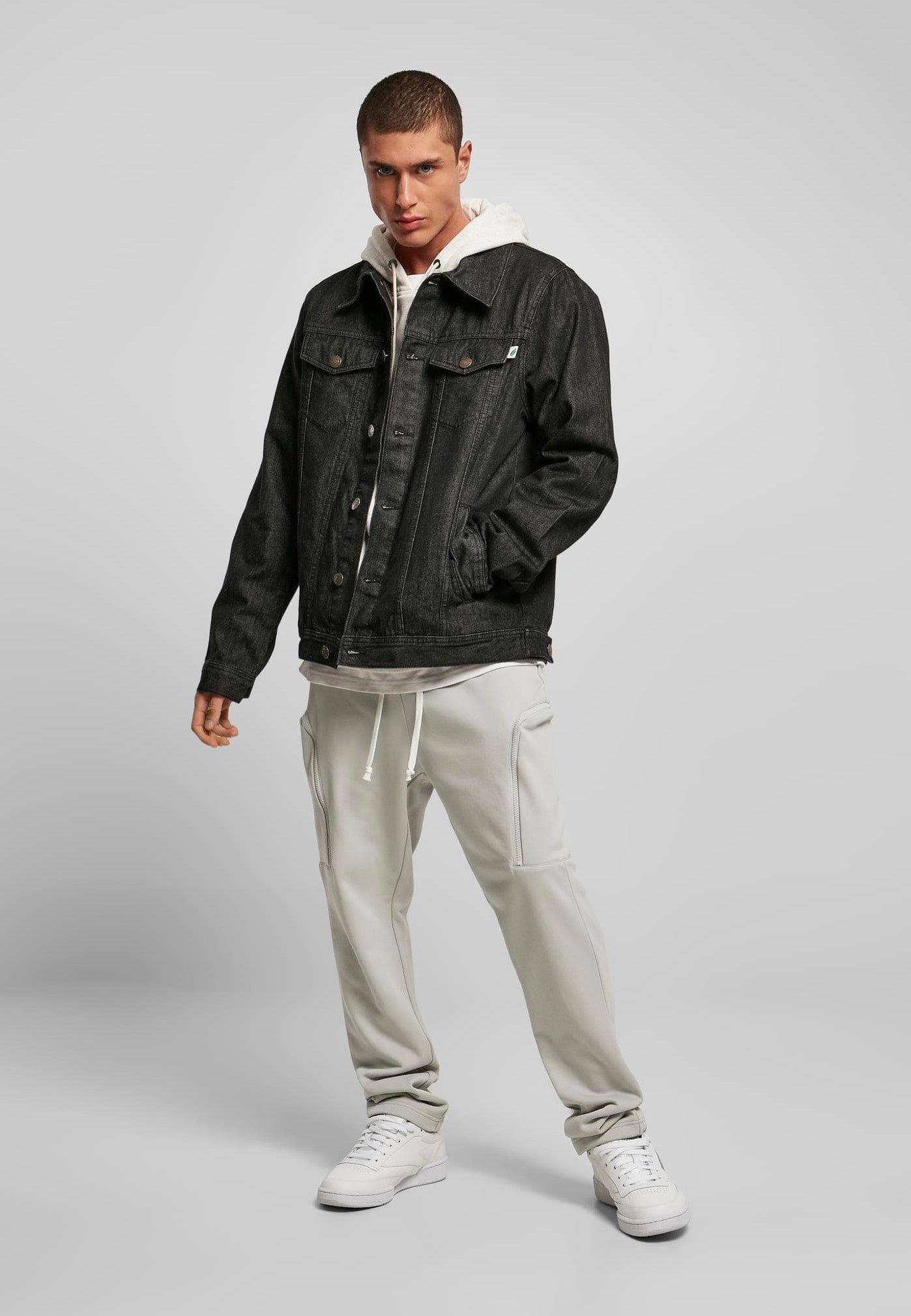 urban-classics-organic-basic-veste-jean-noir-homme image 1