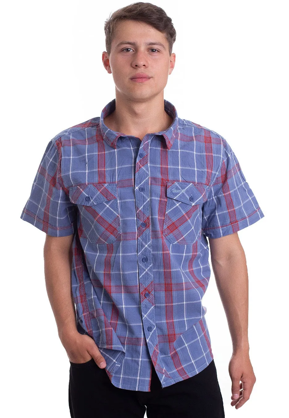 brandit-roadstar-red-blue-chemise-carreaux-bleue-homme image 1