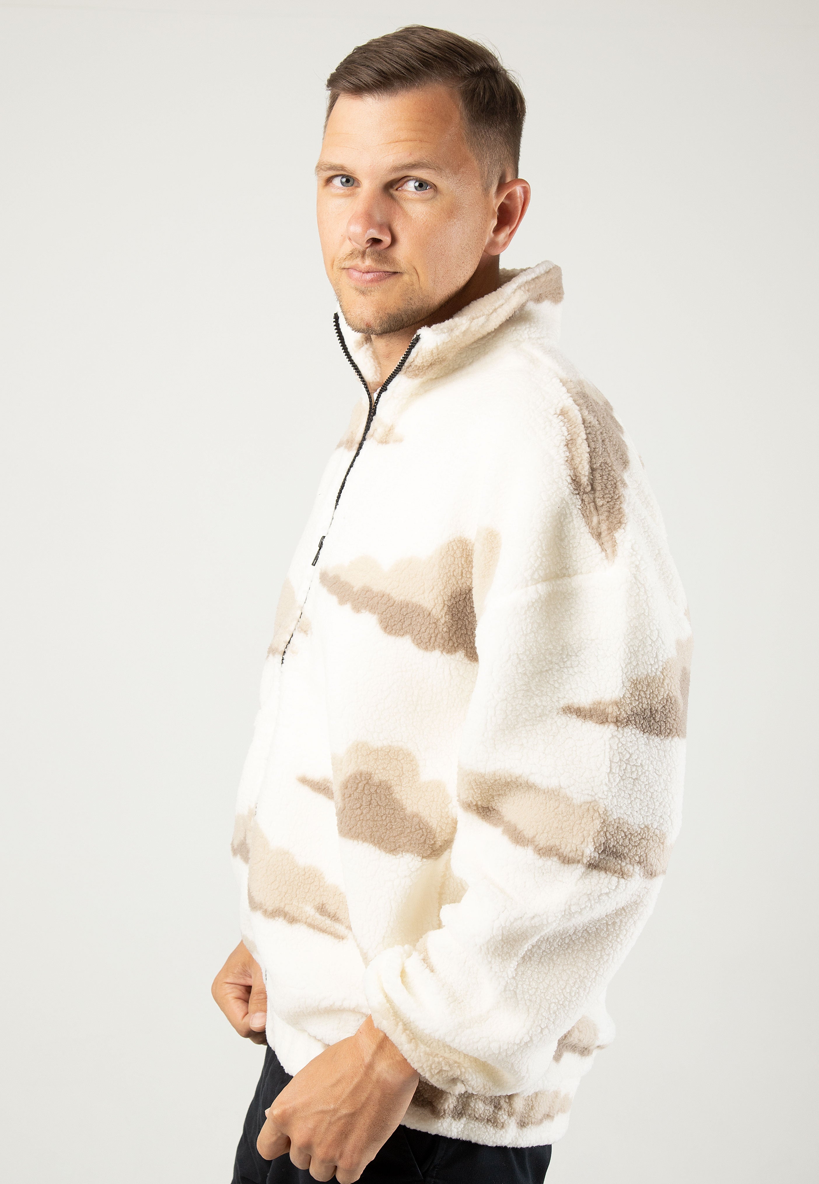only-sons-remy-rlx-aop-teddy-veste-zip-antique-white image 3