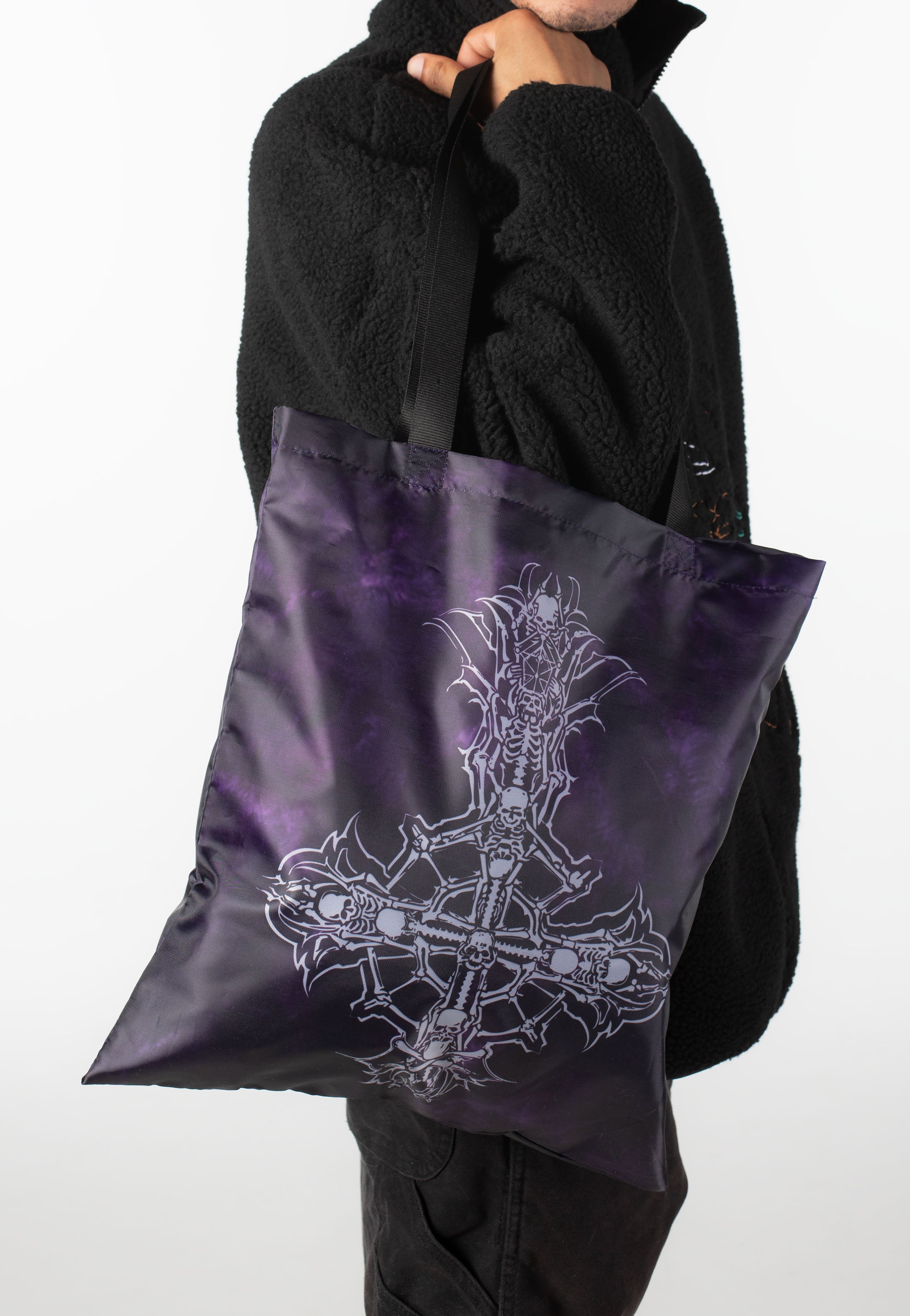 ghost-tie-die-tote-bag-violet-sac-en-toile-stoner-rock image 4