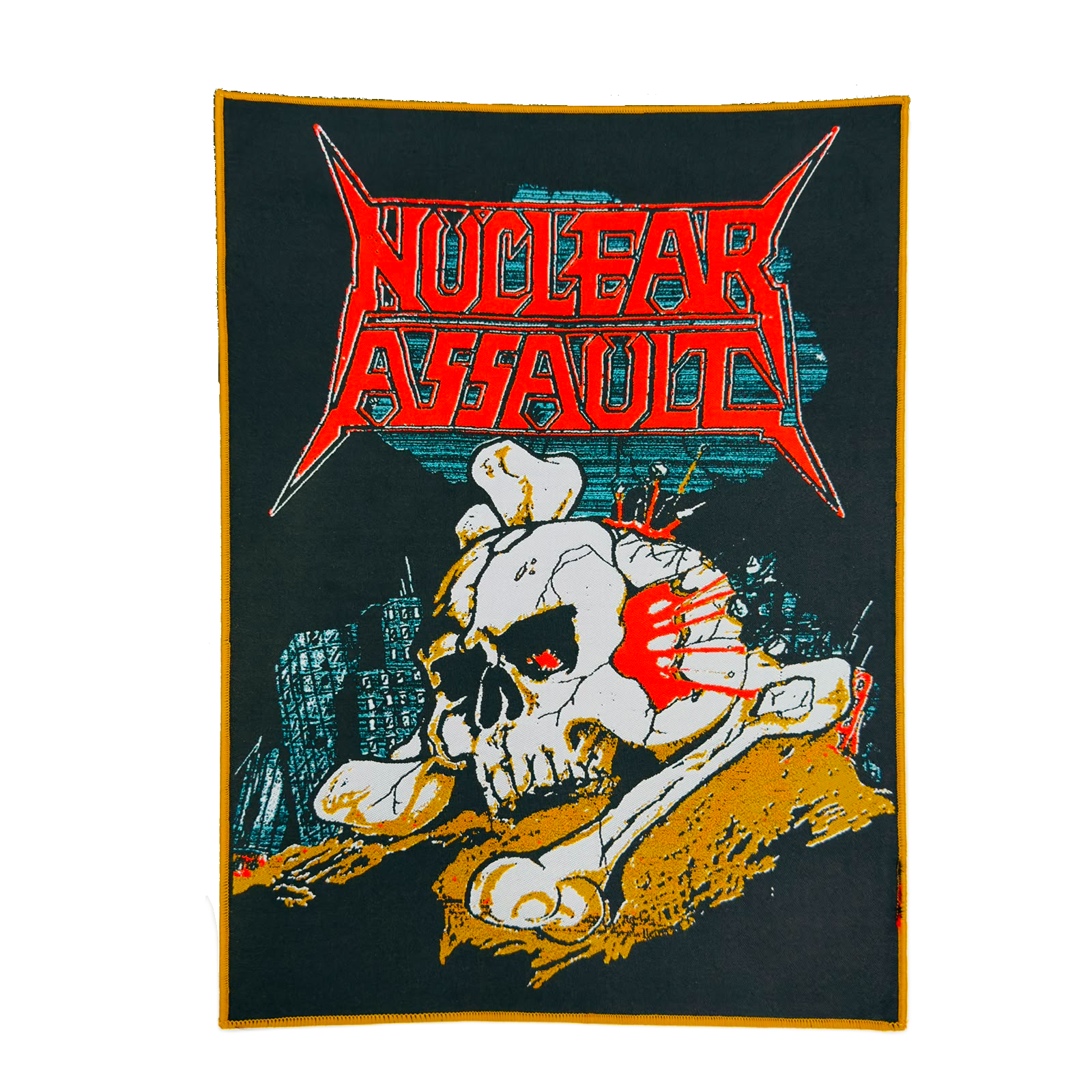 nuclear-assault-handle-with-care-backpatch-bordure-marron image 2