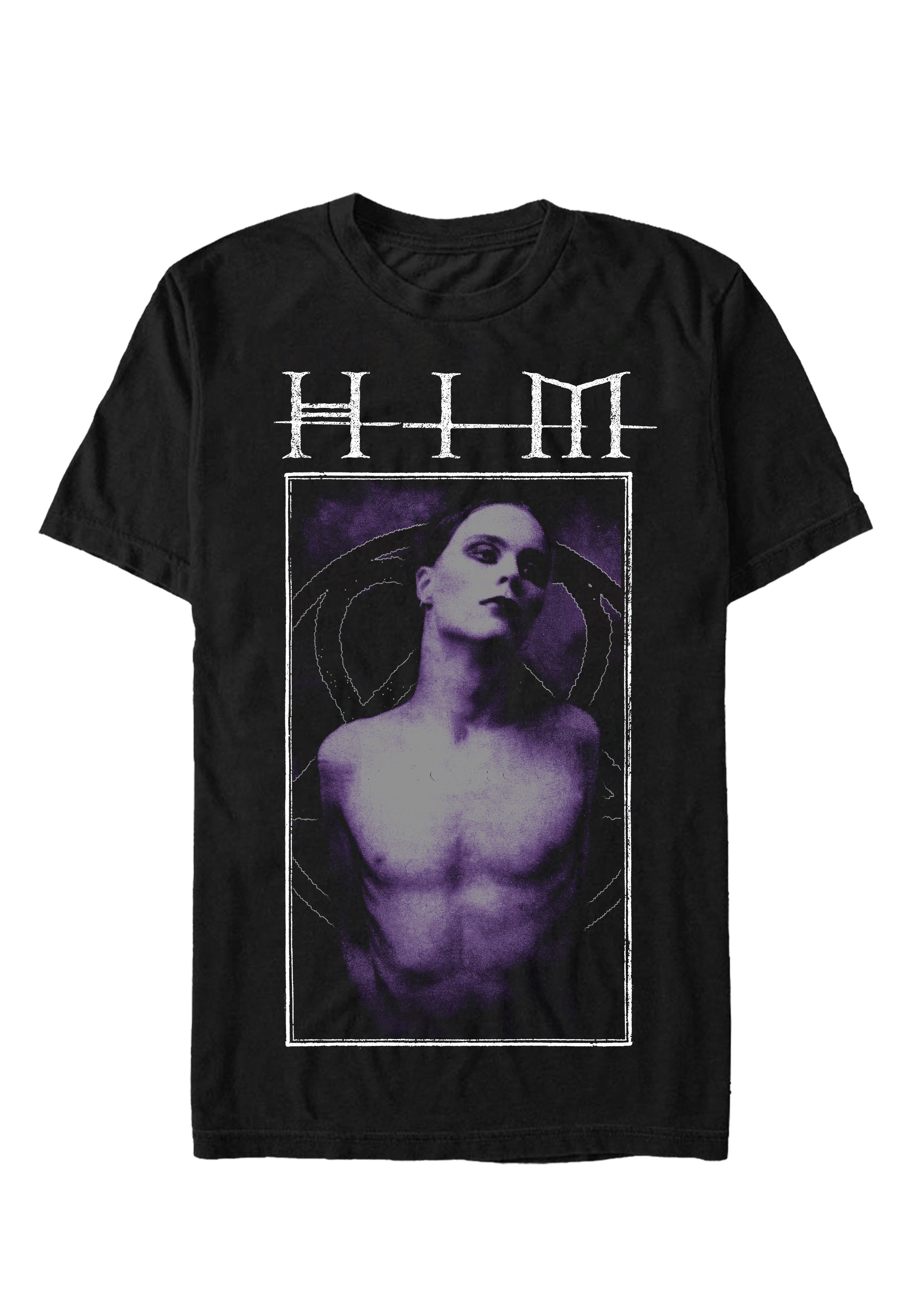 him-framed-with-heartagram-t-shirt-noir-homme-gothique image 1