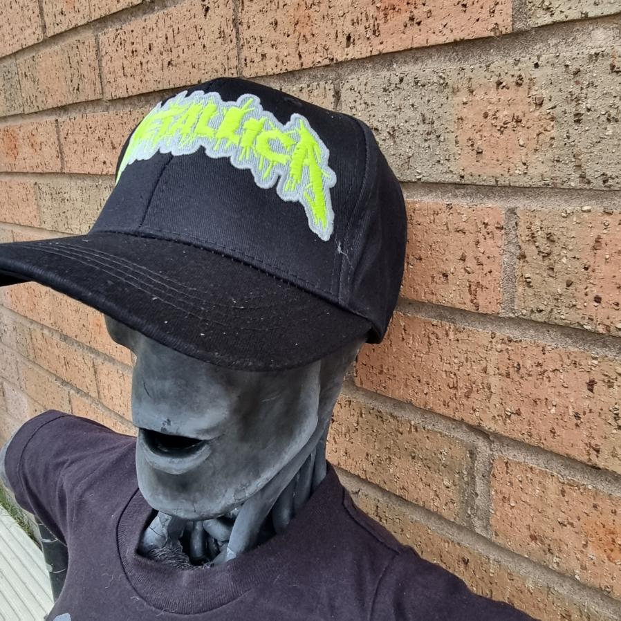 metallica-splatter-casquette-baseball-jaune-phosphorescente image 2