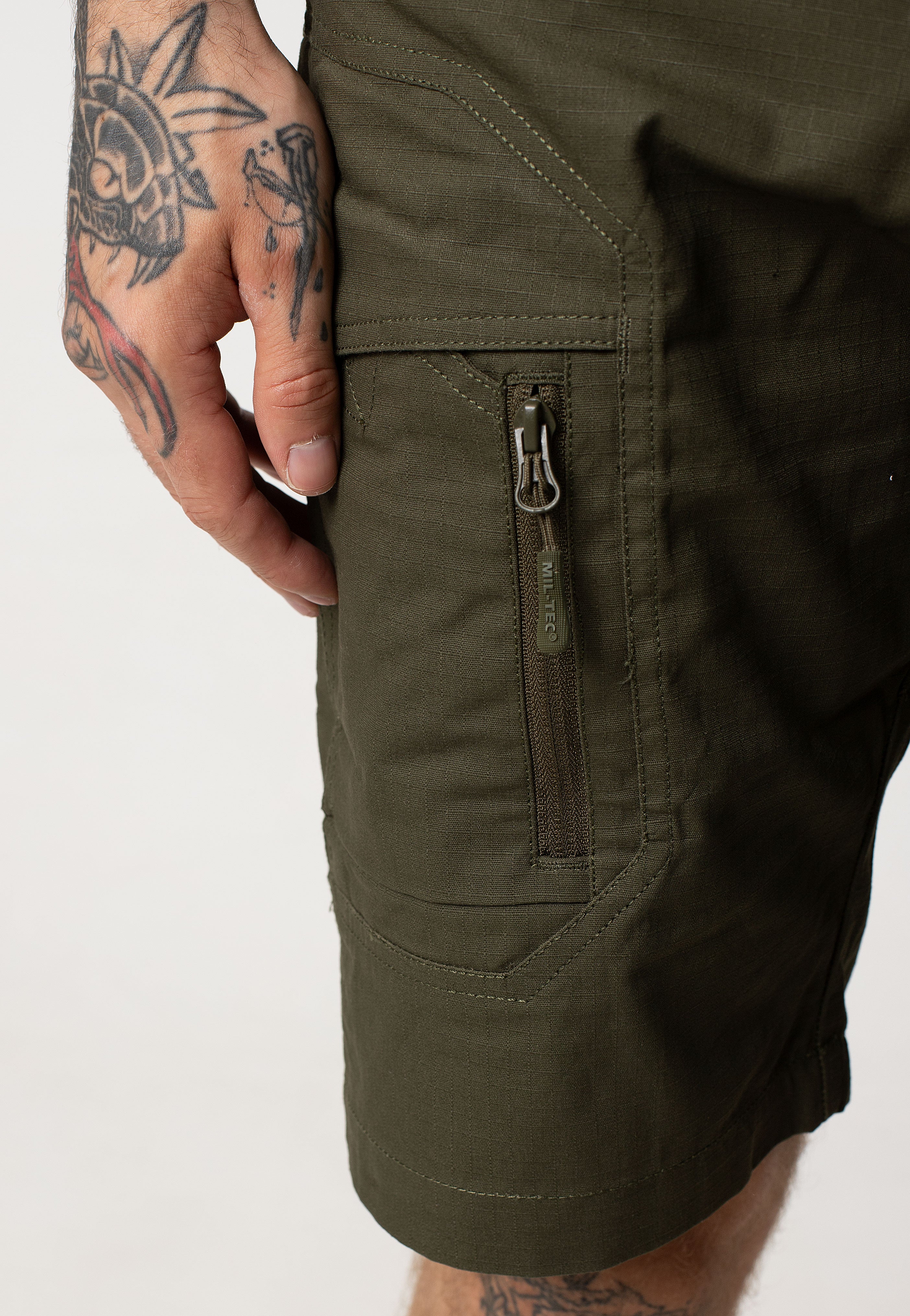 mil-tec-assault-co-short-bermuda-coton-olive image 3