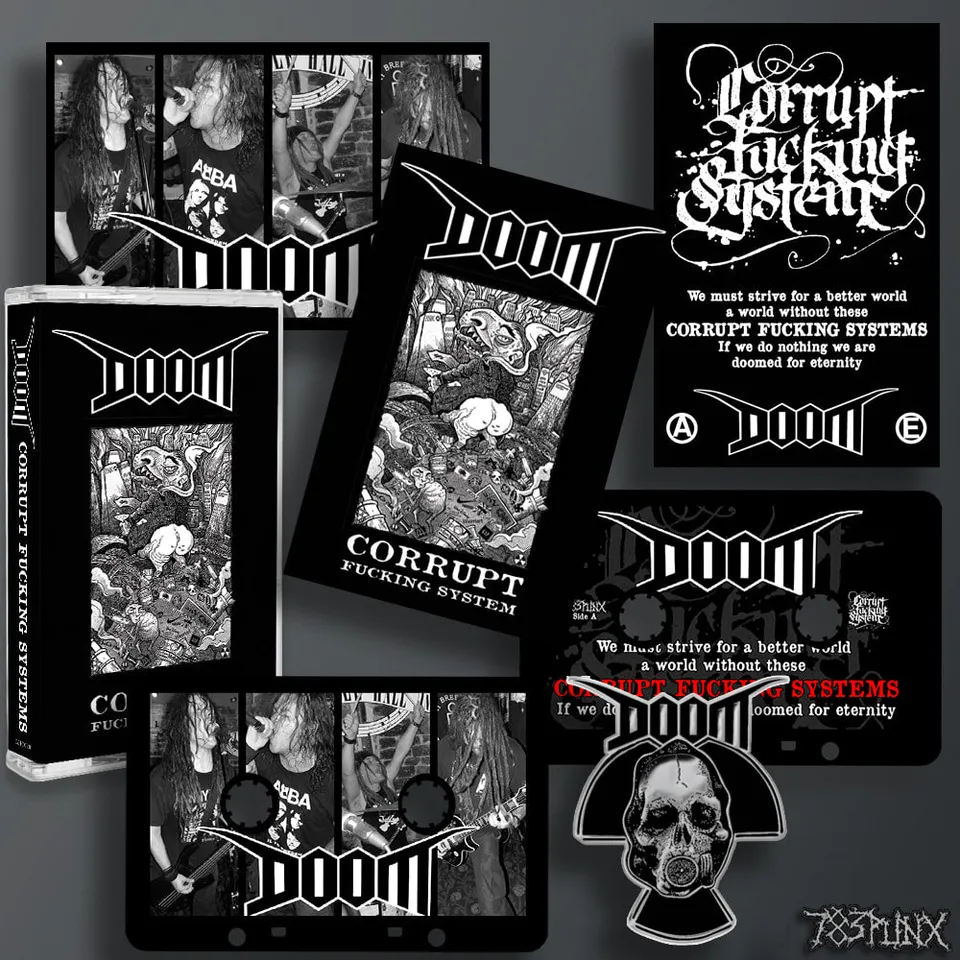 doom-corrupt-fucking-system-cassette-deluxe-tape-coque-noire image 1
