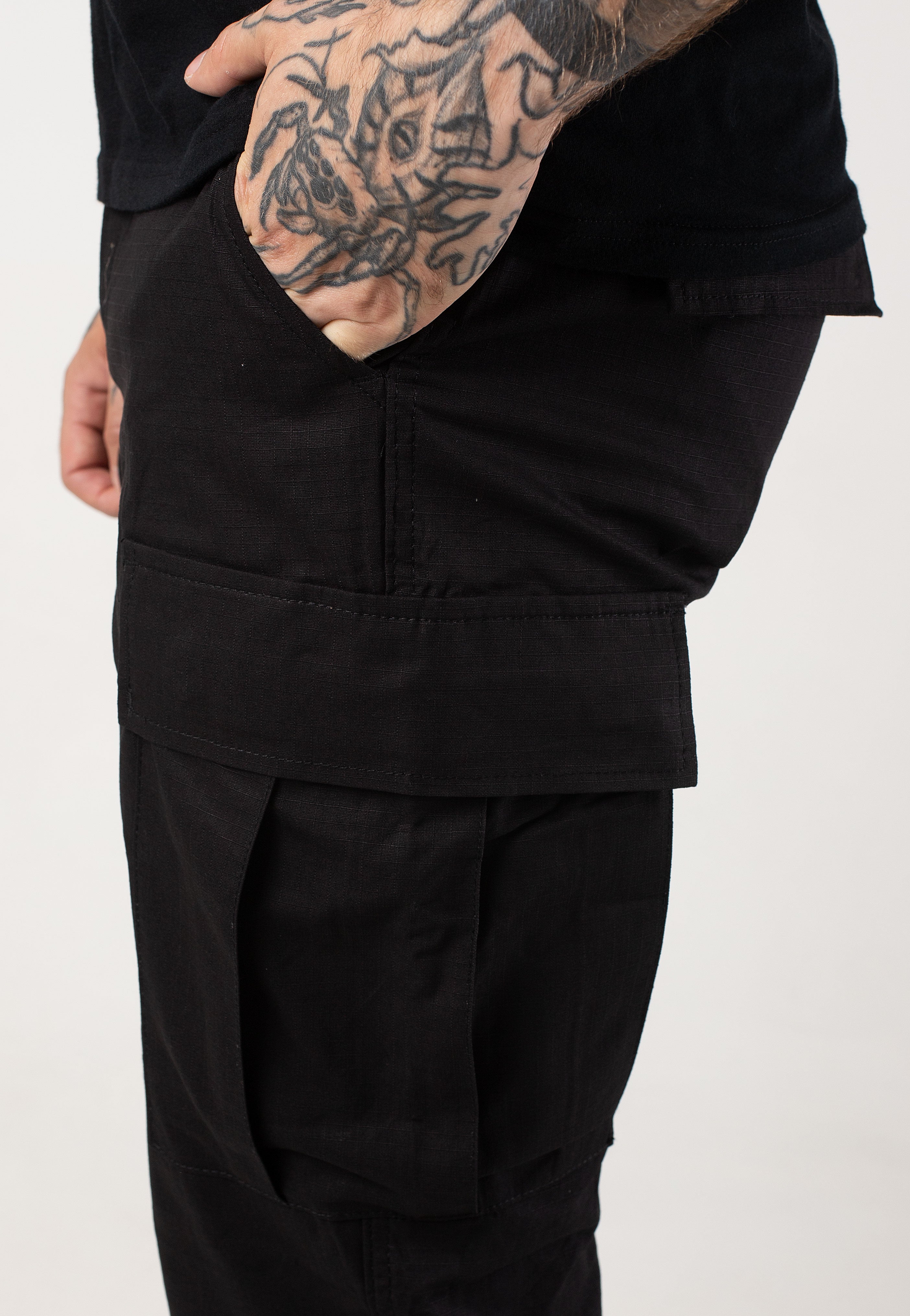 mil-tec-us-bdu-slim-fit-pantalon-cargo-noir-m-coton image 3