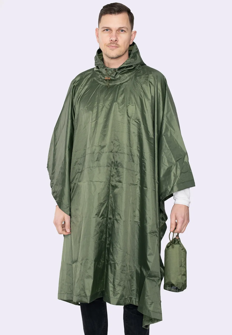 brandit-ripstop-olive-poncho-long-coupe-vent-homme image 1