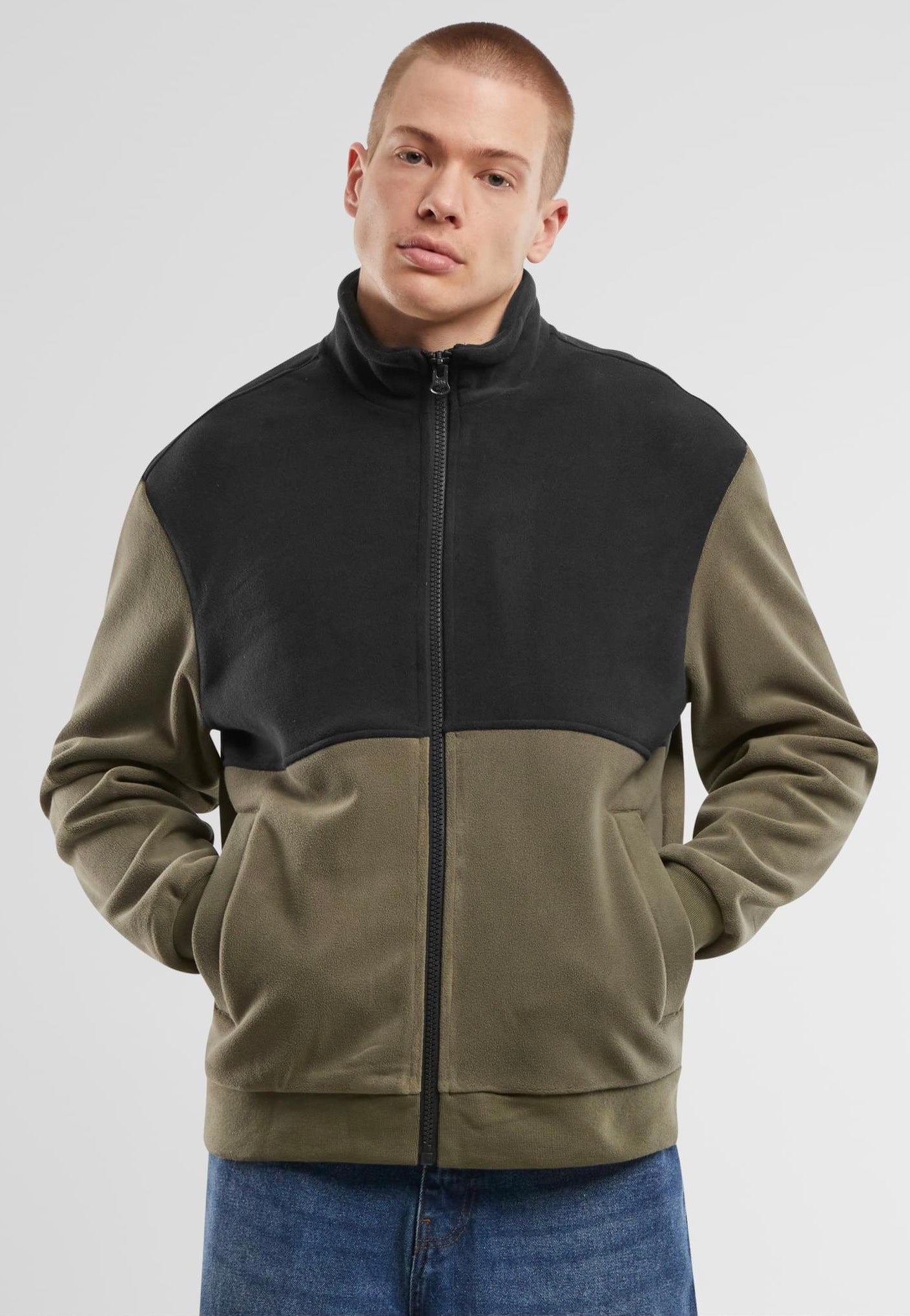 urban-classics-colour-block-polar-fleece-veste-polaire-noir image 4