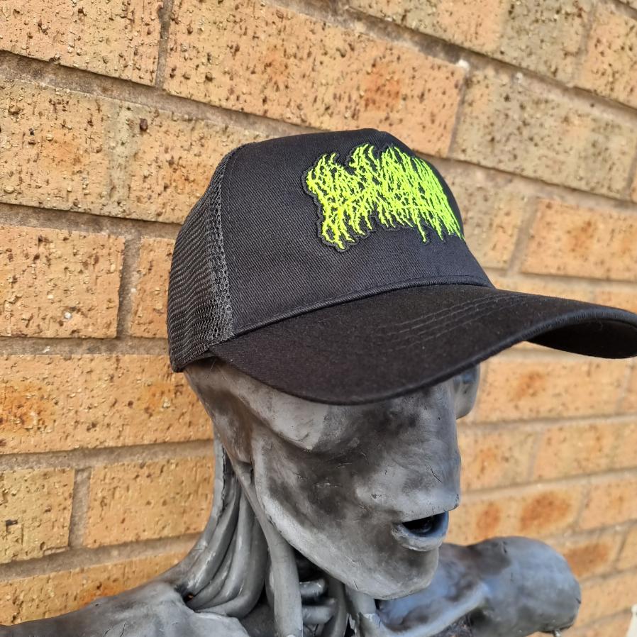 blood-incantation-logo-casquette-trucker-phosphorescente-jaune image 2