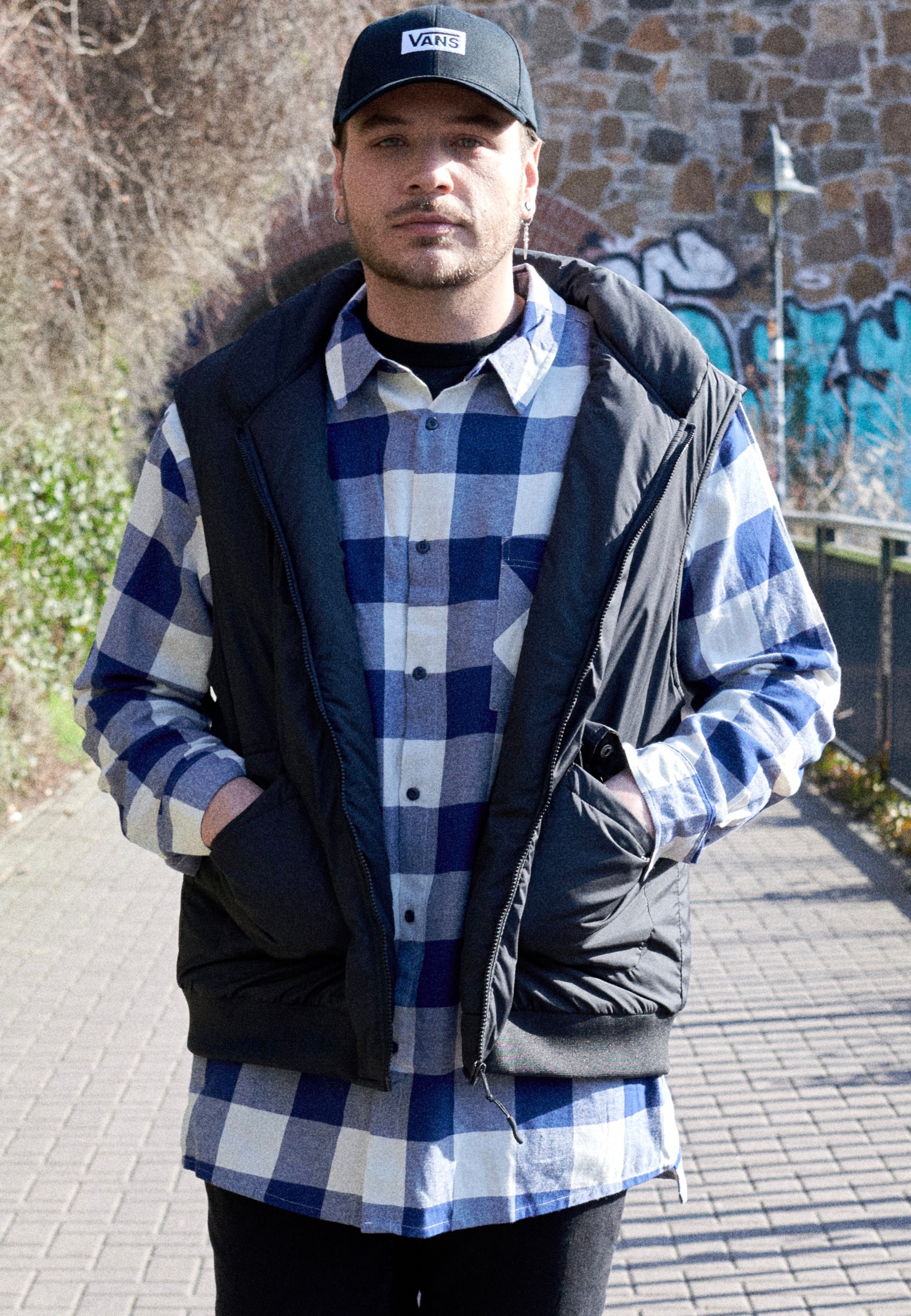 urban-classics-chemise-carreaux-oversize-bleu-homme image 3