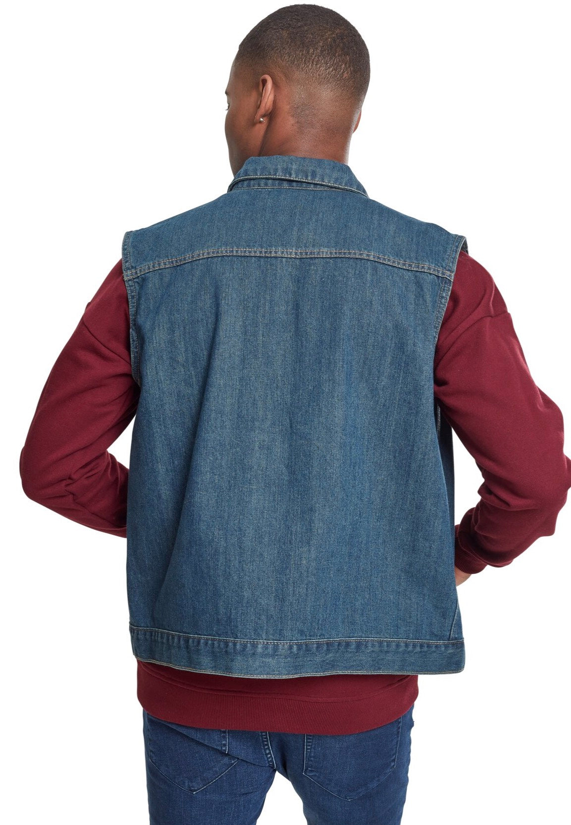 urban-classics-denim-gilet-jean-homme-bleu-denim image 6