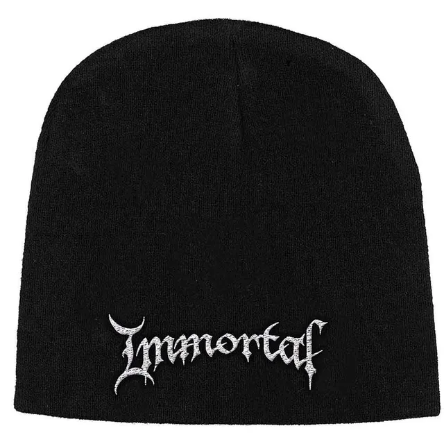 immortal-logo-bonnet-brod-noir-black-metal image 1
