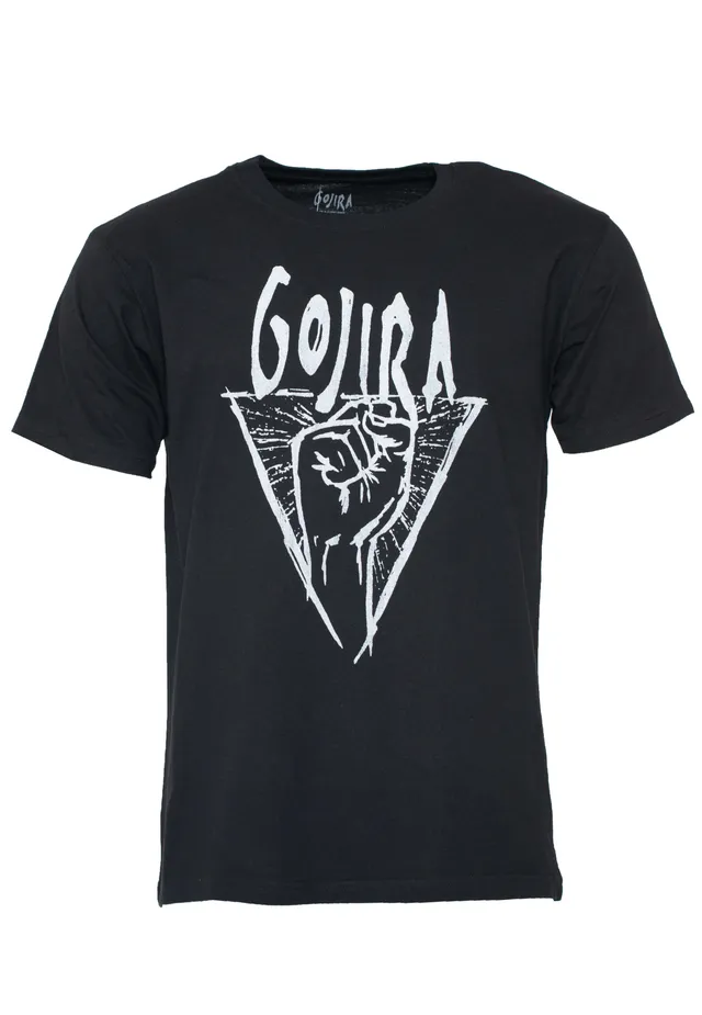 gojira-grey-power-glove-t-shirt-noir-taille-l image 1