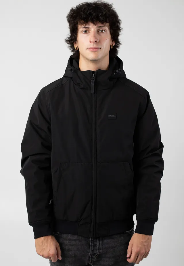 vintage-industries-omega-black-veste-noire-homme-mi-saison image 1