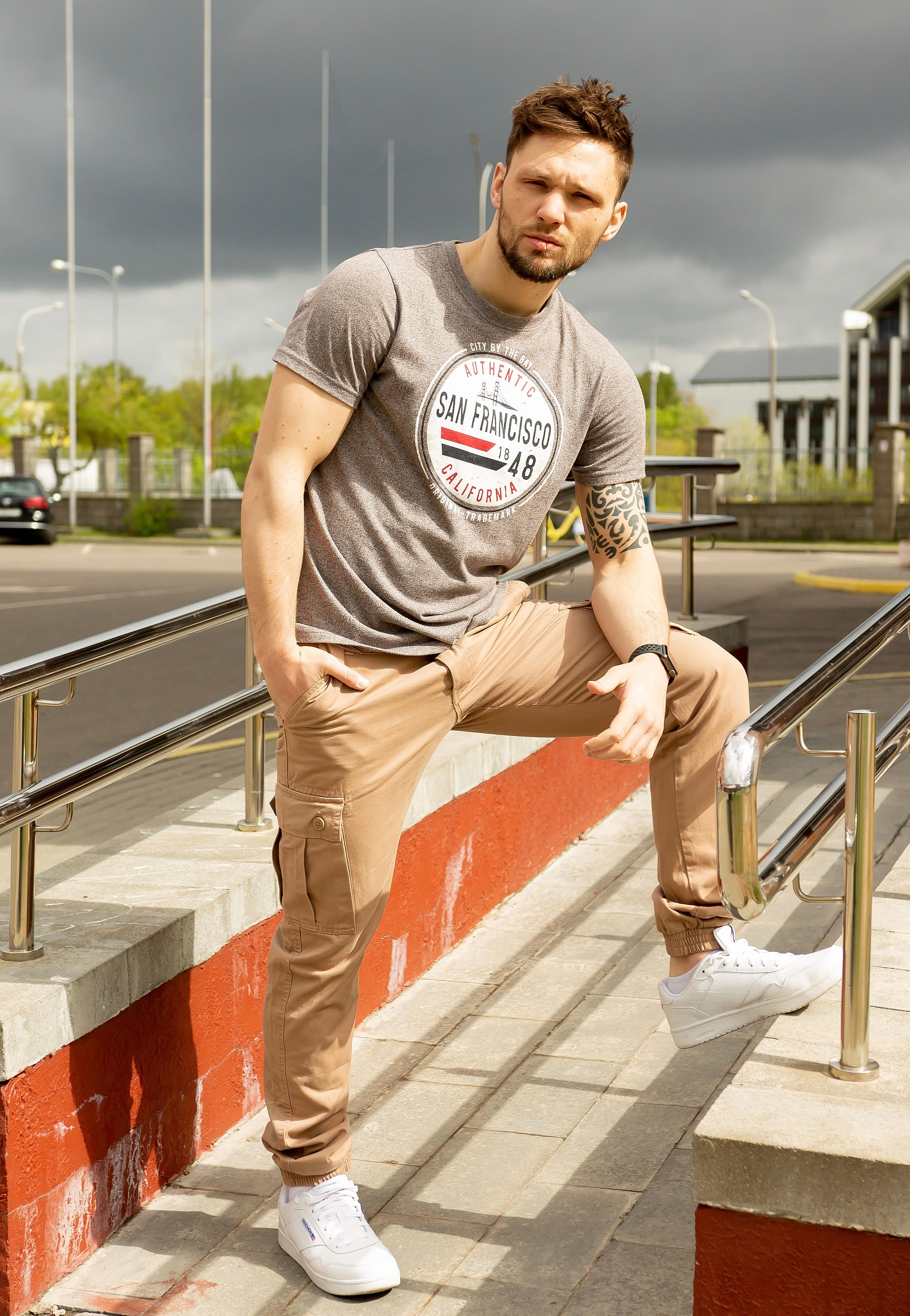 surplus-bad-boys-pantalon-cargo-beige-coton-homme image 7