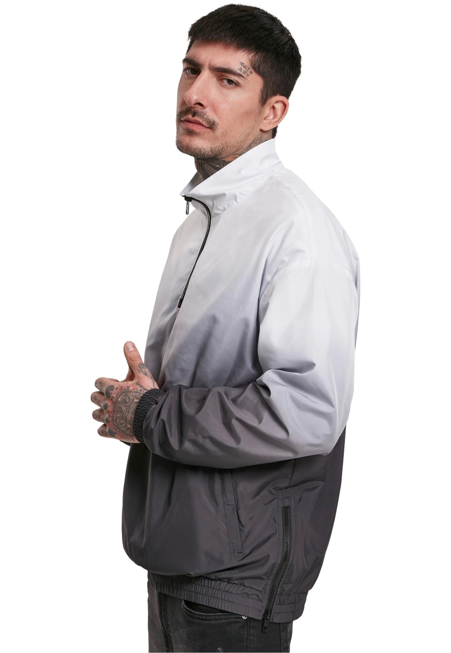 urban-classics-gradient-pull-over-veste-noir-blanc image 5