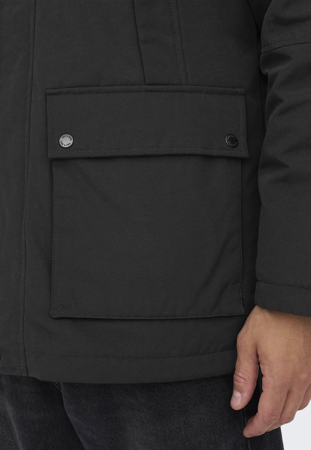 only-sons-jayden-black-veste-homme-noire-hiver image 3