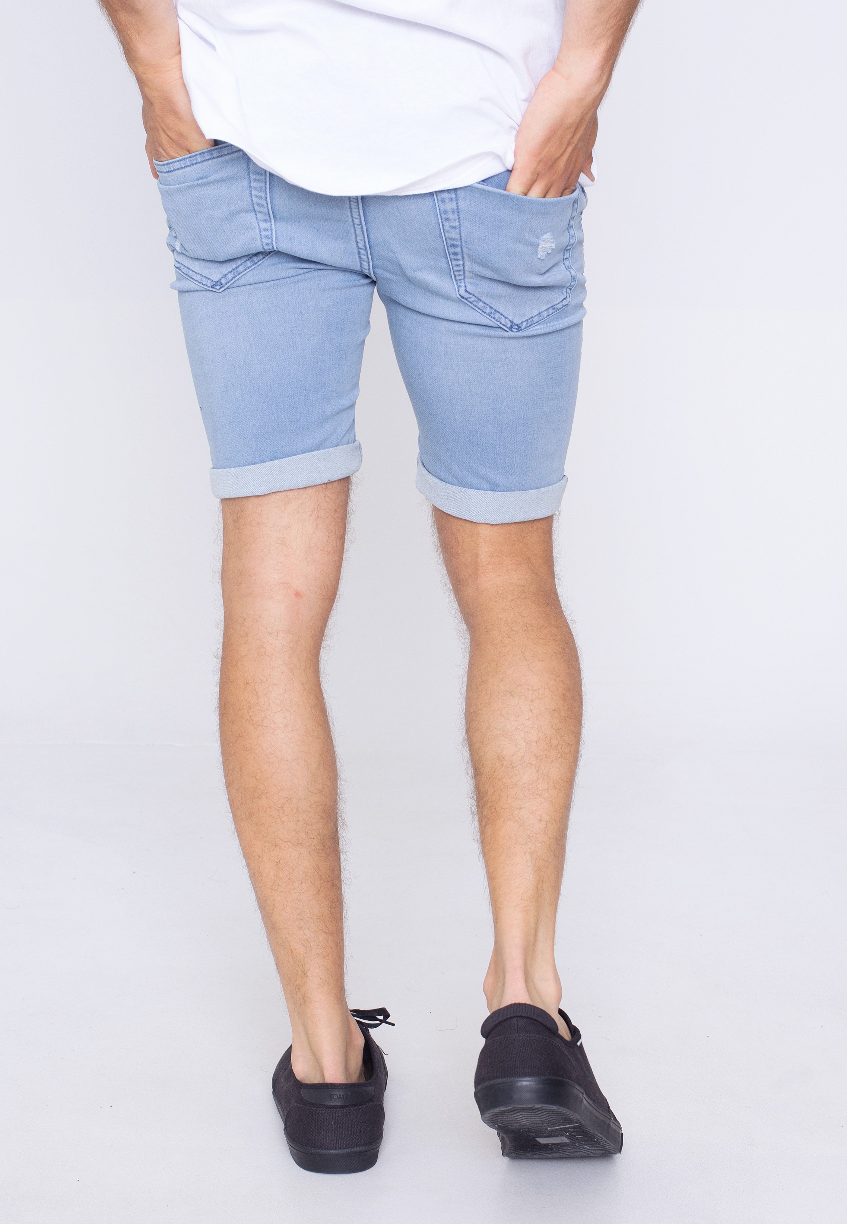 only-sons-ply-damage-jog-short-jean-bleu-homme image 3