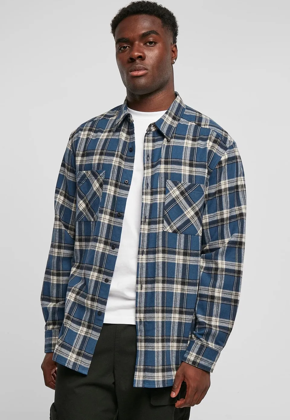 urban-classics-lake-check-chemise-carreaux-bleue image 1