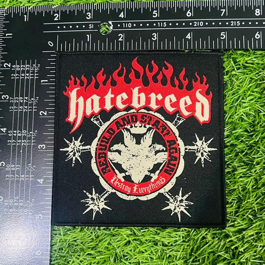 hatebreed-destroy-everything-patch-tiss-bordure-rouge-10cm image 7