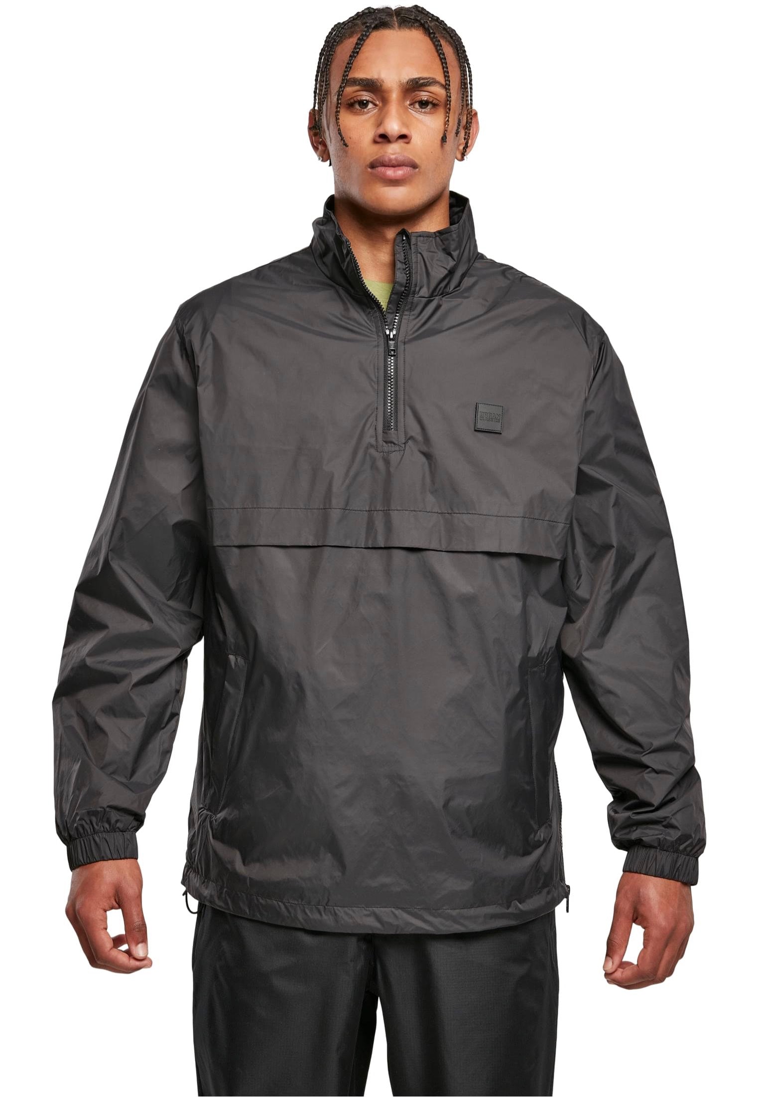 urban-classics-stand-up-collar-veste-noire-homme-pull-over image 4