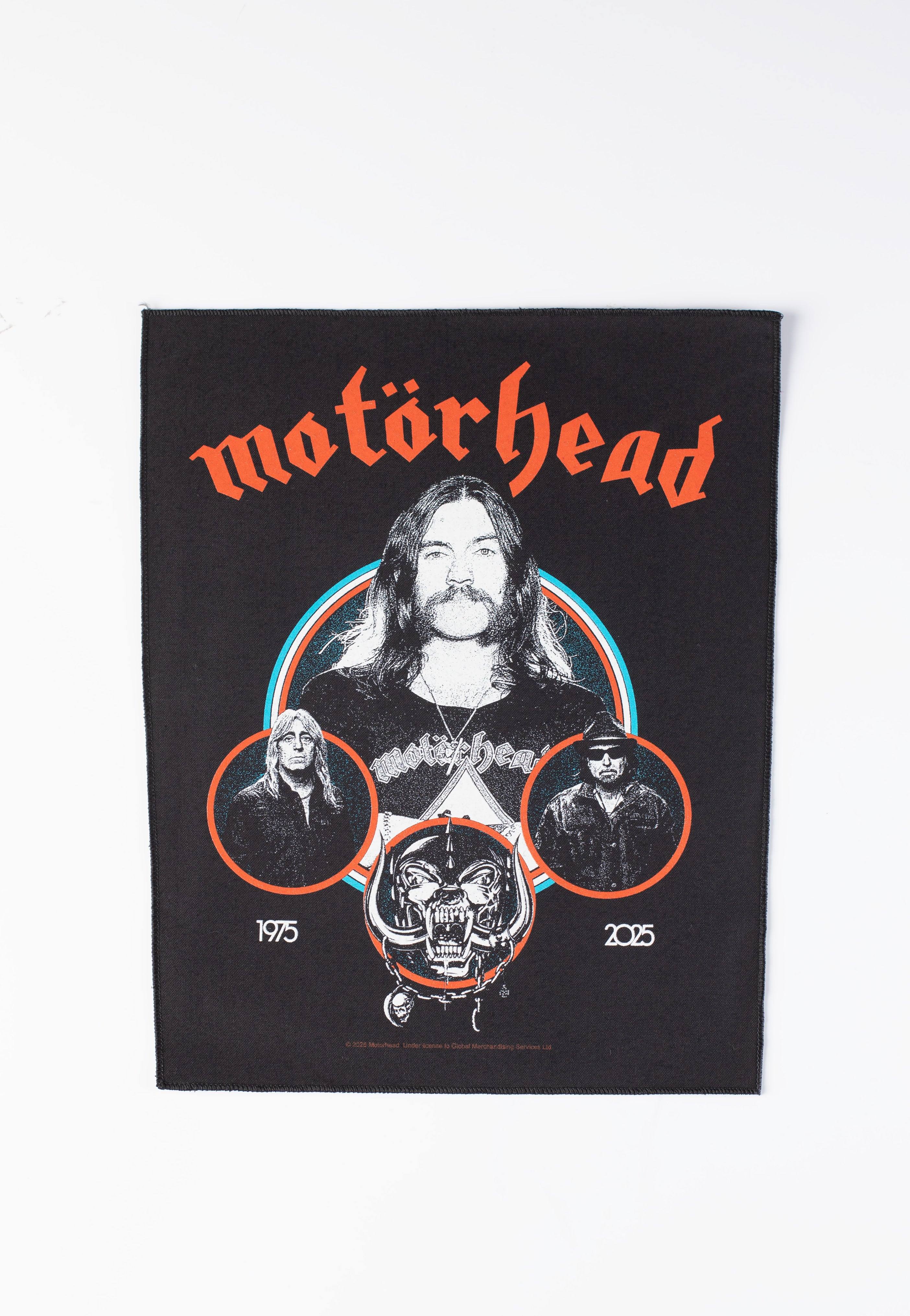 mot-rhead-band-circle-backpatch-dos-noir-polyester image 1