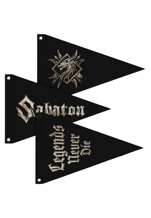 afm-sabaton-legends-never-die-fanion-noir-lot-de-3-power-metal image 1